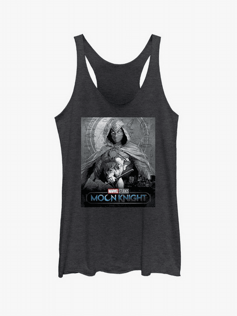Moon Knight Dual Identity T-Shirt / shop it <a href=https://www.target.com/p/women-s-marvel-moon-knight-dual-identity-poster-racerback-tank-top/-/A-86120907>here</a>