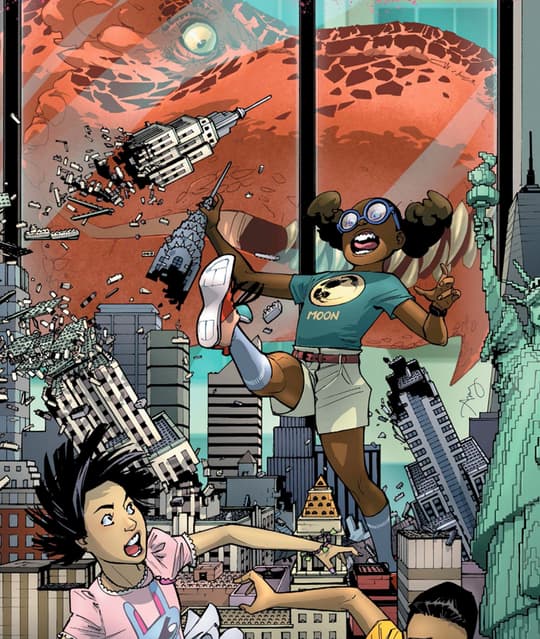 Moon Girl (Lunella Lafayette) and Devil Dinosaur switched consciousnesses