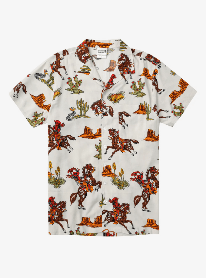Deadpool Cowboy Allover Print Woven Button-Up / Box Lunch
