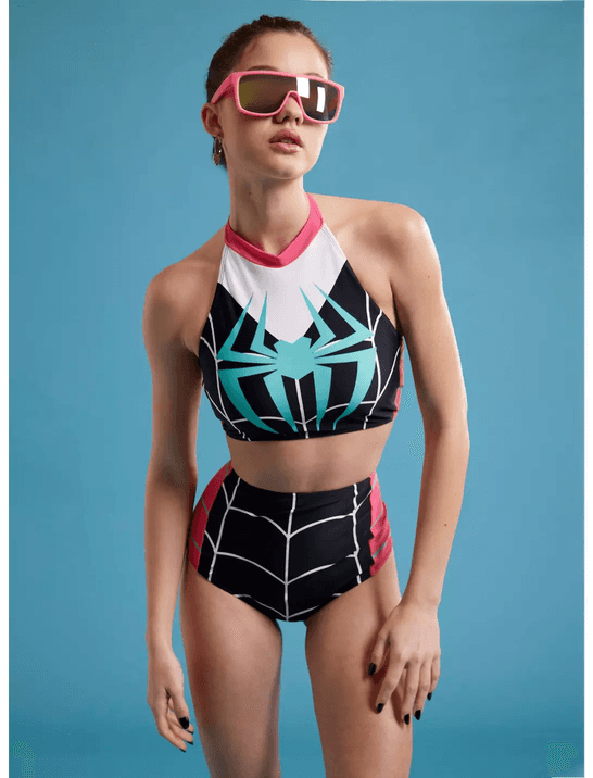 Marvel Spider-Man: Across The Spider-Verse Spider-Gwen Halter Swim Top