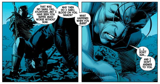 Corvus taunts Namor.