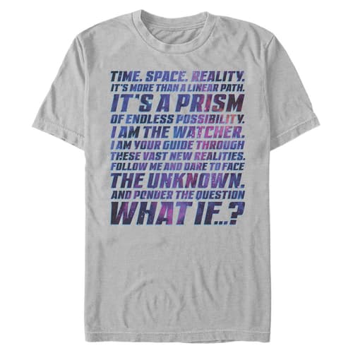 Space Prism t-shirt / shop it <a href=https://www.amazon.com/Marvel-Space-Prism-Quote-T-Shirt/dp/B09B19Z512>here</a>