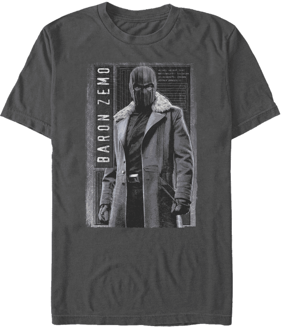 <a href=https://www.hottopic.com/product/marvel-the-falcon-and-the-winter-soldier-baron-panel-t-shirt/15412264.html>Baron Zemo Panel T-Shirt</a> / Hot Topic