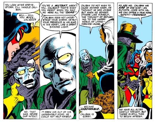 Caliban getting a second chance with Storm and Spider-Woman