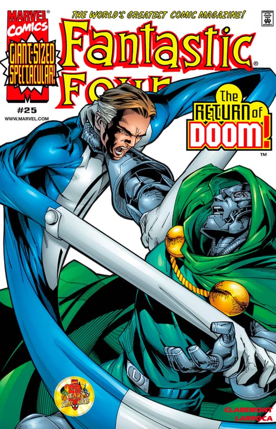 Mr. Fantastic fights Doctor Doom