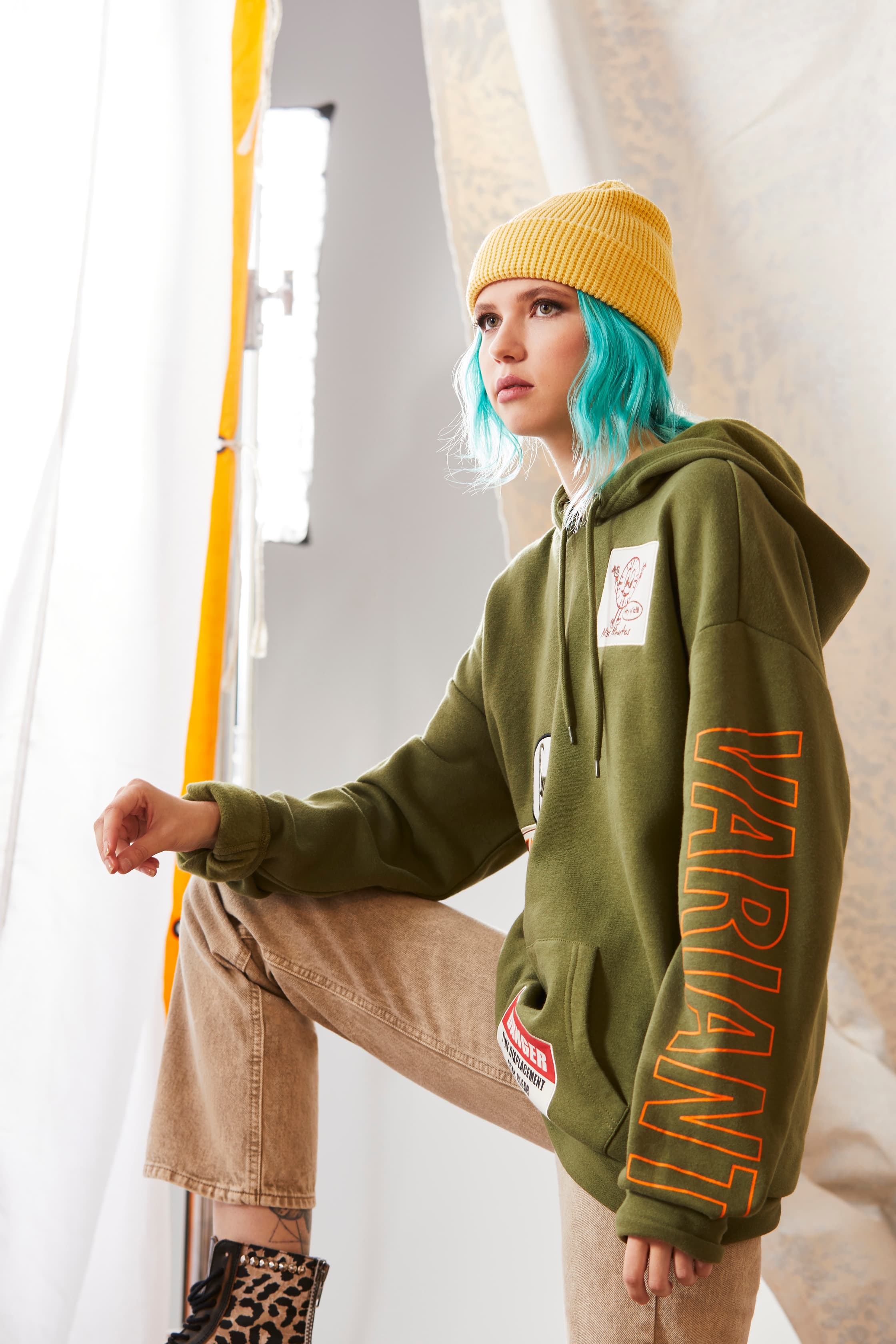 Our Universe Marvel Loki Patch Hoodie  / shop it <a href=https://www.heruniverse.com/product/our-universe-marvel-loki-patch-hoodie/15922539.html>here</a>