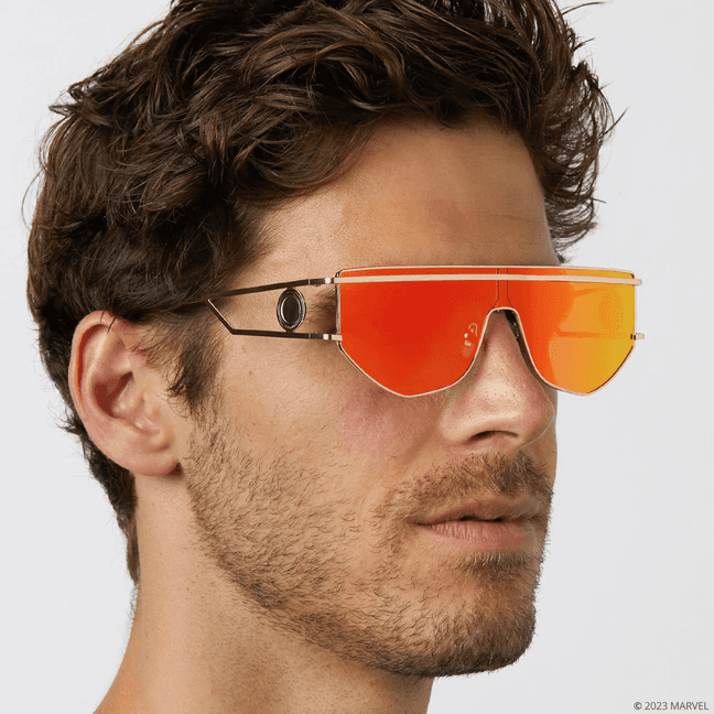 Brushed Gold Red Mirror Polarized Sunglasses