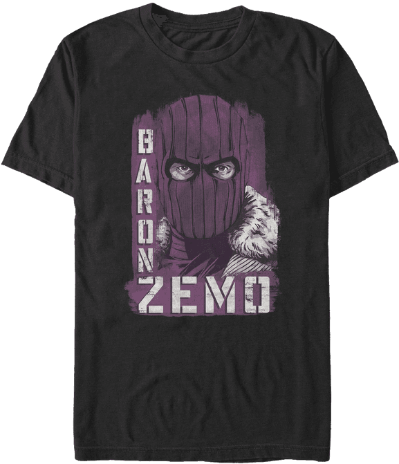<a href=https://www.hottopic.com/product/marvel-the-falcon-and-the-winter-soldier-named-baron-zemo-t-shirt/15412314.html>Named Baron Zemo T-Shirt</a> / Hot Topic