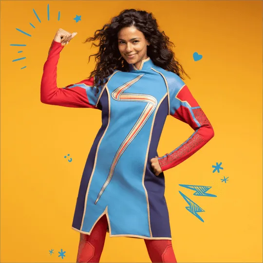 Ms. Marvel Hero Costume Dress / shop it <a href=https://www.hottopic.com/product/her-universe-marvel-ms.-marvel-hero-costume-dress/15633648.html>here</a>