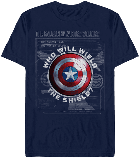 <a href=https://www.fye.com/marvel-falcon-and-the-winter-soldier-wield-the-shield-t-shirt-pid.ckjamtu7y000301lk2g0ah8gh.html?cgid=marvel-the_falcon_n_winter_soldier#utm_source=FYE&utm_campaign=bf5c172c71-03.16.2021-FalconWinterSoldier&utm_medium=email&utm_term=0_47f0c2f5dd-bf5c172c71-221210405&mc_cid=bf5c172c71&mc_eid=e4bd8c4707&start=3>Who Will Wield the Shield? T-Shirt </a> / FYE
