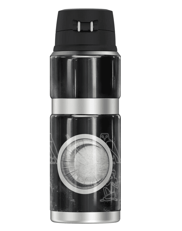 Moon Knight Stainless Steel Drink Bottle / shop it <a href=https://www.amazon.com/Hieroglyphics-THERMOS-STAINLESS-Stainless-insulated/dp/B09TF8G189>here</a>