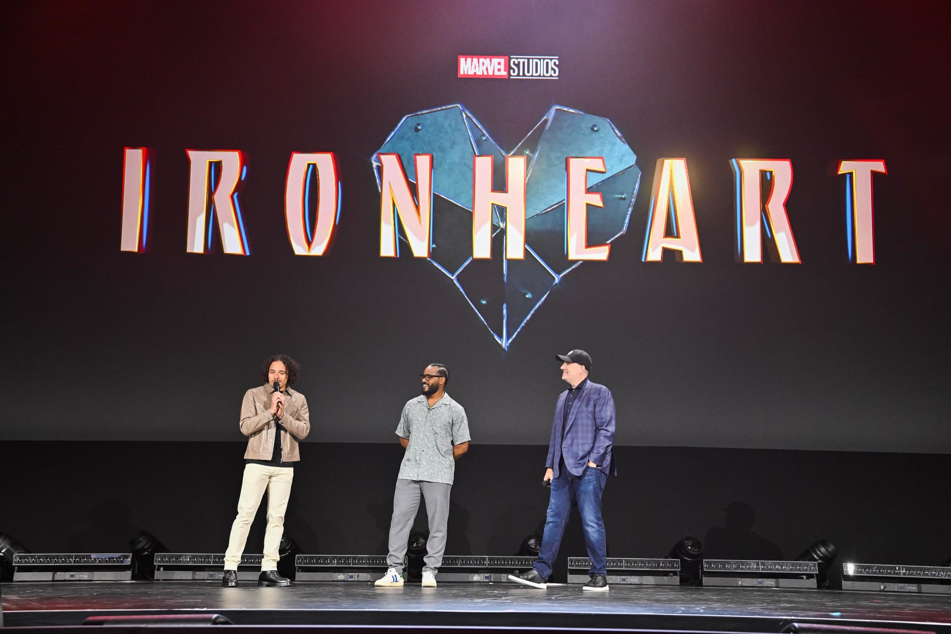 Anthony Ramos, Ryan Coogler, and Kevin Feige at the 'Ironheart' panel during D23