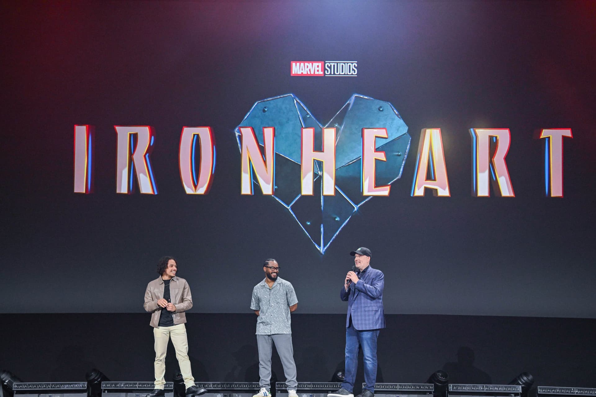 Anthony Ramos, Ryan Coogler, and Kevin Feige at the 'Ironheart' panel during D23