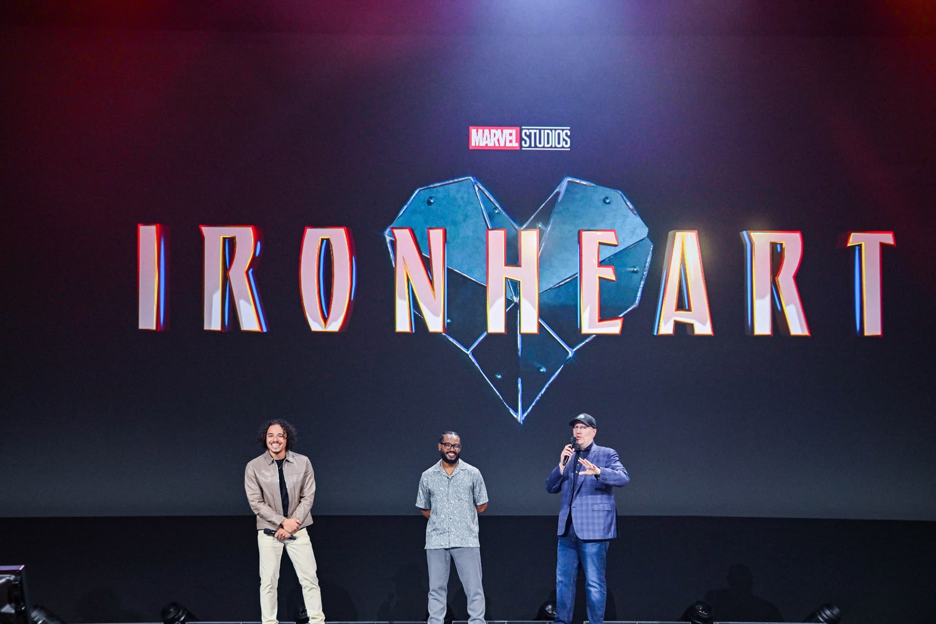 Anthony Ramos, Ryan Coogler, and Kevin Feige at the 'Ironheart' panel during D23