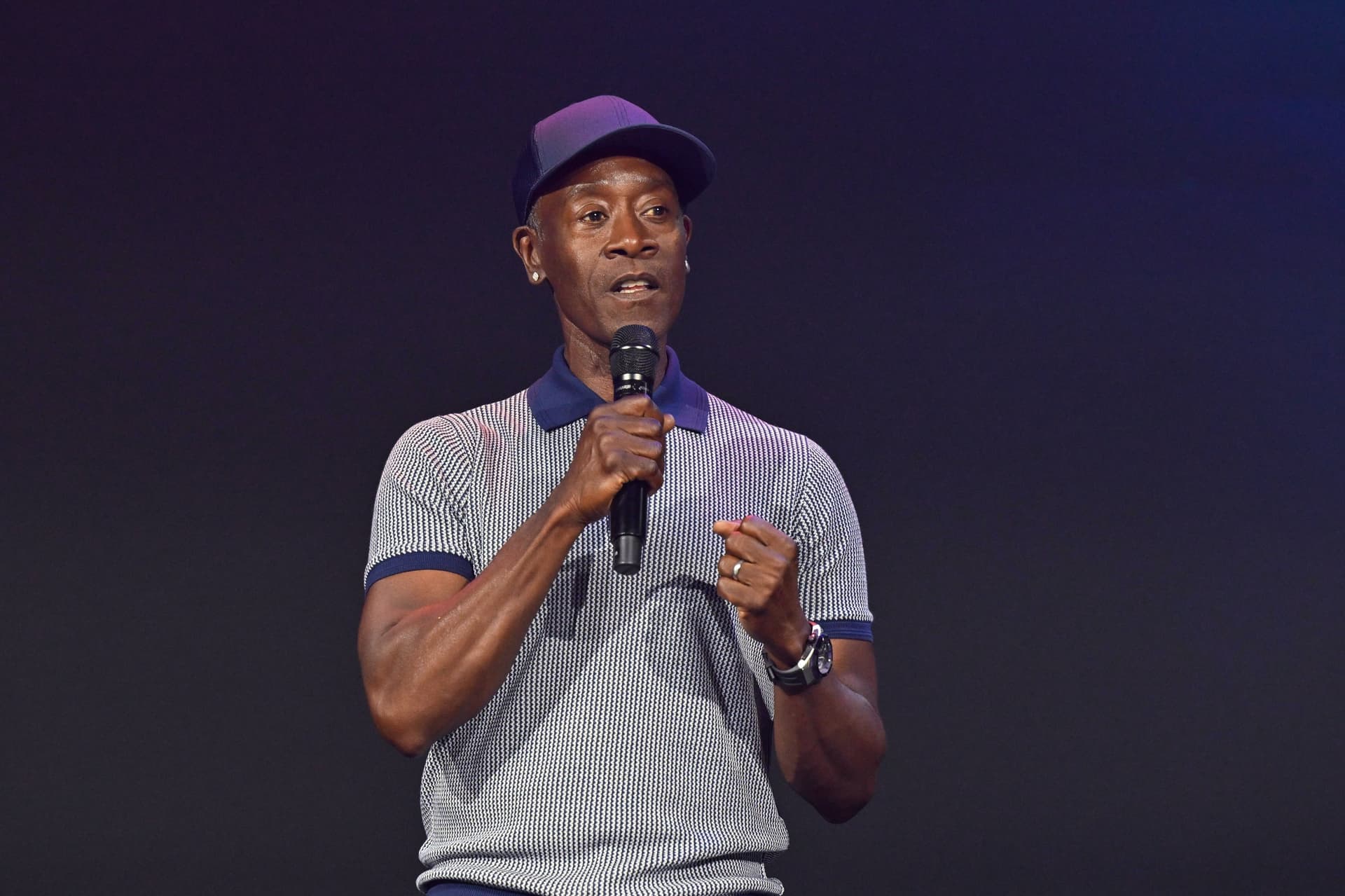 Don Cheadle during the 'Armor Wars' panel at D23