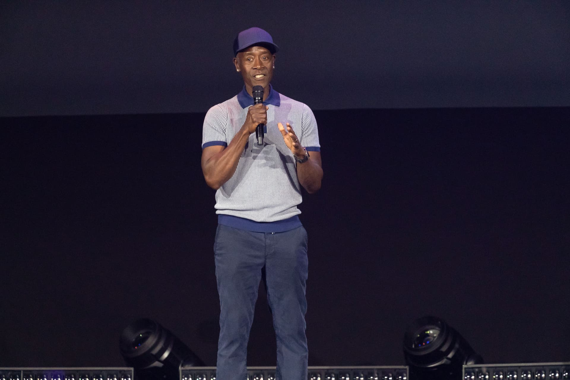 Don Cheadle during the 'Armor Wars' panel at D23