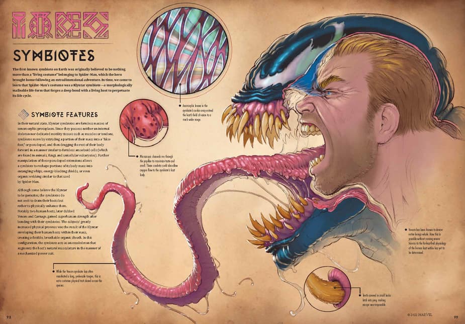 Marvel Anatomy: A Scientific Study of the Superhuman - Symbiotes illustration by Jonah Lobe