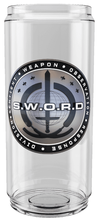 <a href="https://www.amazon.com/Marvel-SWORD-Glass-Wanda-Vision/dp/B08VGXTHC1">S.W.O.R.D. 16 oz. Can Glass</a>/ Amazon