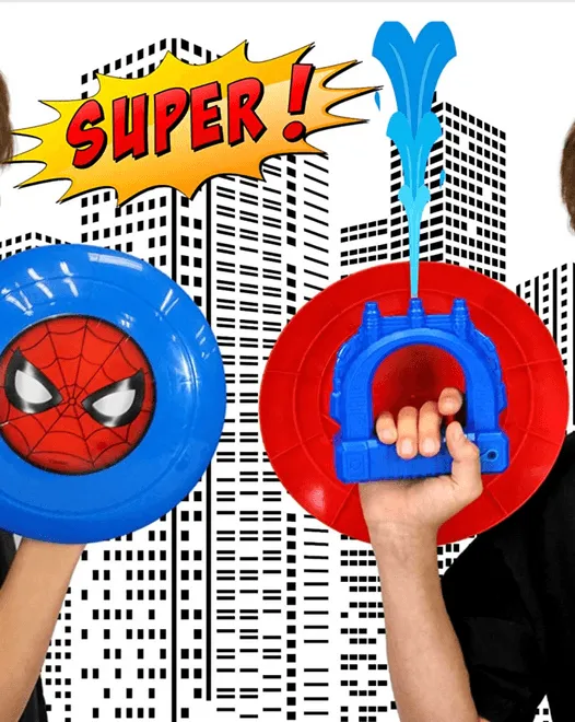 Spider-Man water shooter/ shop it <a href=https://www.amazon.com/Marvel-Spiderman-Shooter-Avengers-Spider-6818-1/dp/B09TD8Q67F/>here</a>