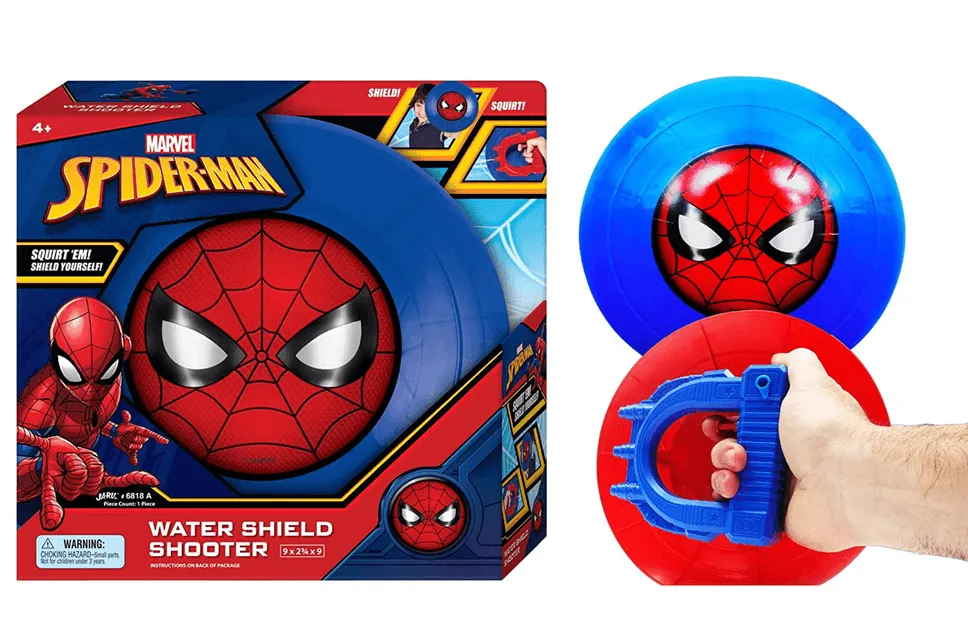 Spider-Man water shooter/ shop it <a href=https://www.amazon.com/Marvel-Spiderman-Shooter-Avengers-Spider-6818-1/dp/B09TD8Q67F/>here</a>