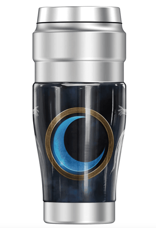 Moon Knight Stainless Steel Travel Tumbler / shop it <a href=https://www.amazon.com/dp/B09TF73MD3/ref=sbl_dpx_kitchen-thermoses_B09TF9YR5D_0>here</a>
