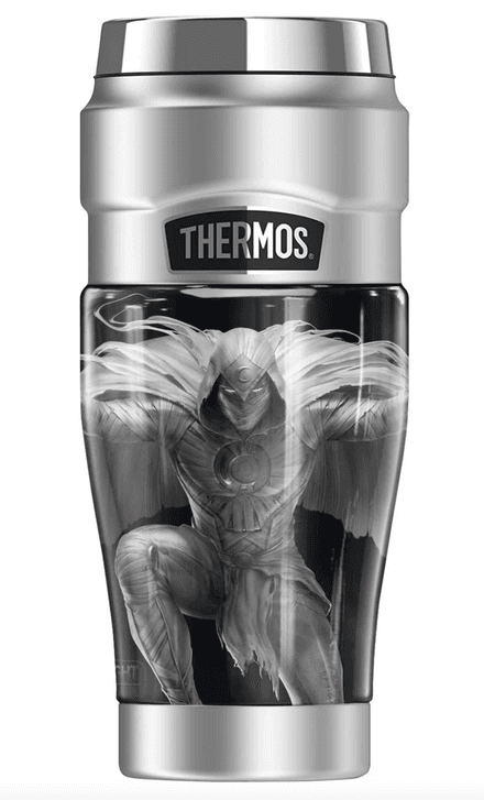 Moon Knight Stainless Steel Travel Tumbler / shop it <a href=https://www.amazon.com/dp/B09TF73MD3/ref=sbl_dpx_kitchen-thermoses_B09TF9YR5D_0>here</a>