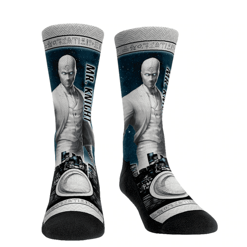 Mr. Knight Sideplot Socks / shop it <a href=https://rockemsocks.com/collections/moon-knight/products/moon-knight-mr-knight-sideplot>here</a>