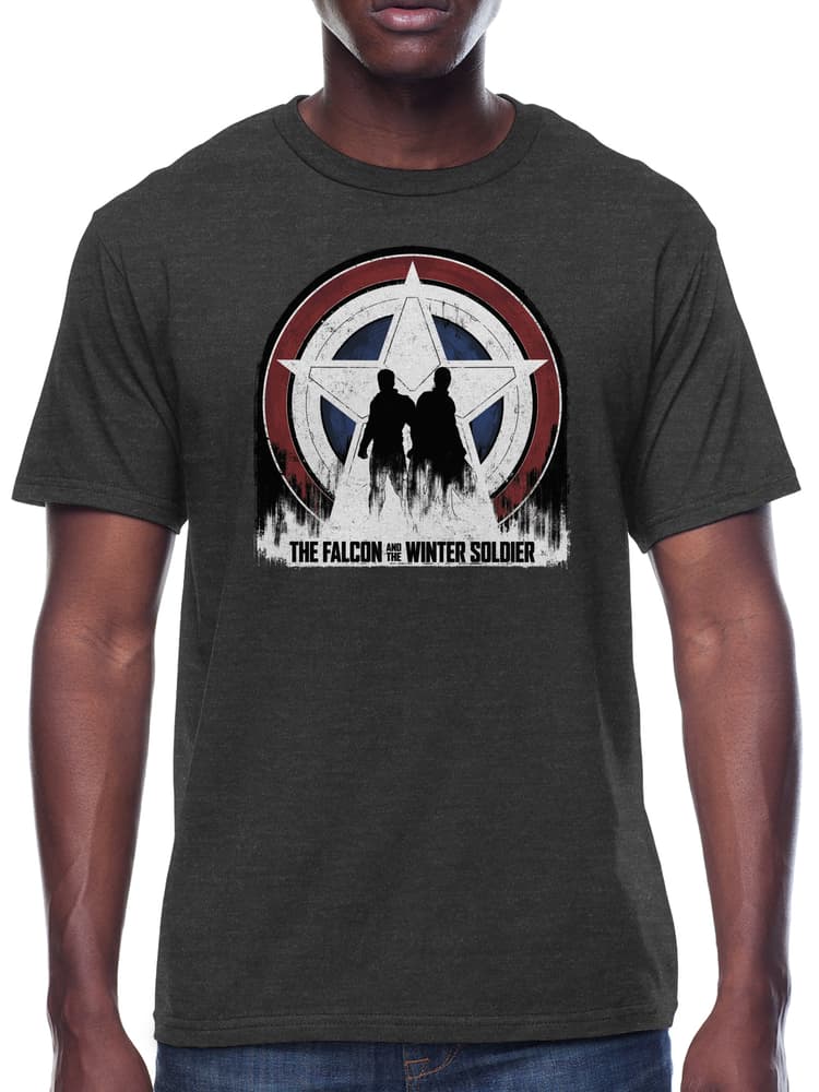 <a href=https://www.amazon.com/Marvel-Falcon-Soldier-Silhouettes-T-Shirt/dp/B08XNXW7J8>Silhouettes T-Shirt </a> / Amazon