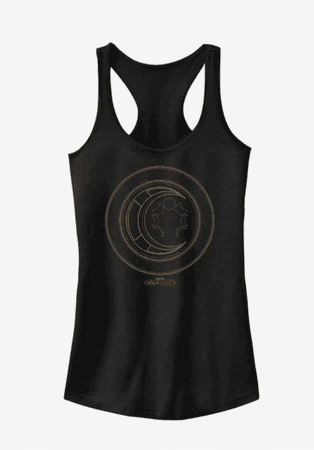 Moon Knight Hieroglyphics tank top / shop it <a href=https://www.hottopic.com/product/marvel-moon-knight-hieroglyphics-logo-girls-tank/18437702.html>here</a>