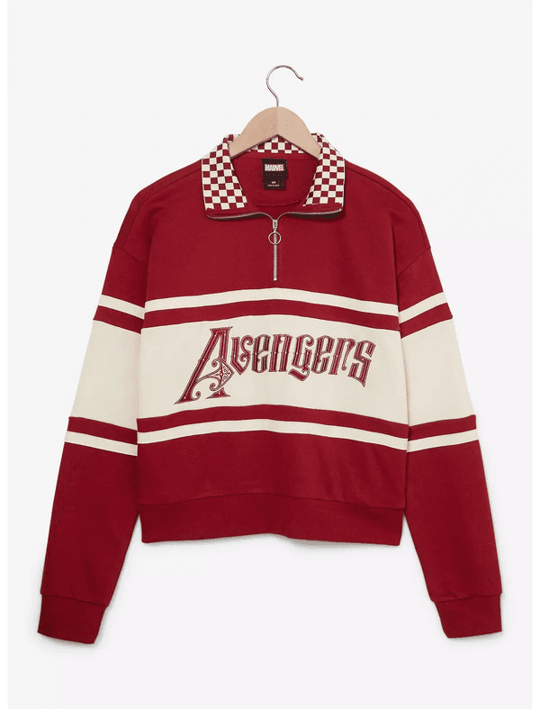 Marvel Avengers Symbols Quarter Zip Women's Crewneck - BoxLunch Exclusive