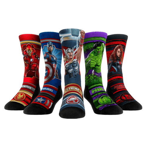 Avengers Socks Hero Pose - 5-Pack