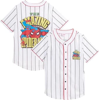 Marvel Unisex Avengers Baseball Jersey - Novelty Fashion Spider-Man Vintage Shirt - Jersey Top for Men and Women (S-4XL)