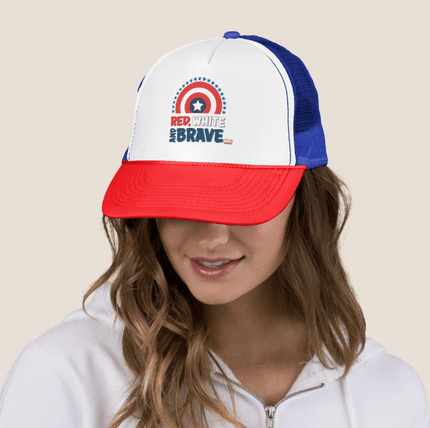 Avengers Classics Captain America Shield "Red, White & Brave" Trucker Hat