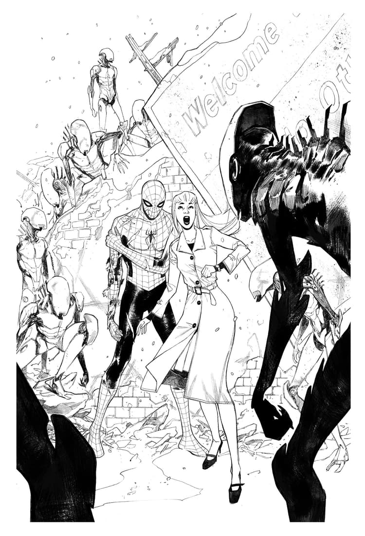 SPIDER-MAN #1 variant cover inks by Sara Pichelli