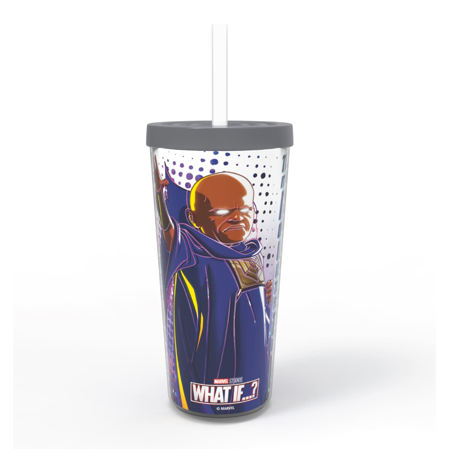 ‘What If...?’ Plastic Tumbler / shop it <a href=https://www.amazon.com/dp/B08XWLKCJJ>here</a>