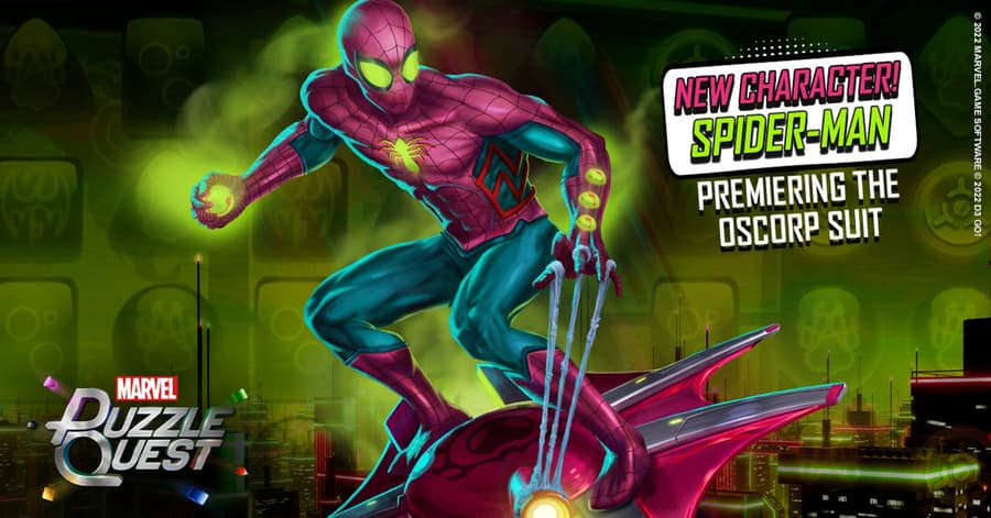 Spider-Man (Oscorp) joins MARVEL Puzzle Quest!