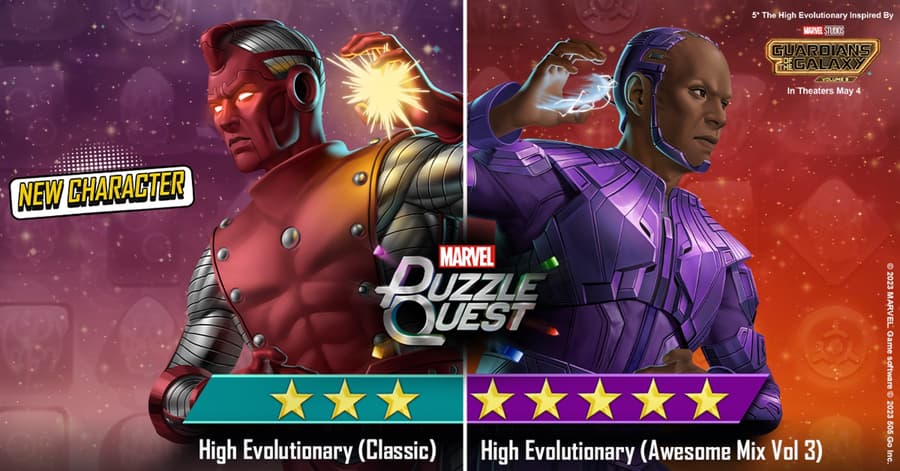 High Evolutionary (Classic) and High Evolutionary (Awesome Mix Vol 3) join MARVEL Puzzle Quest