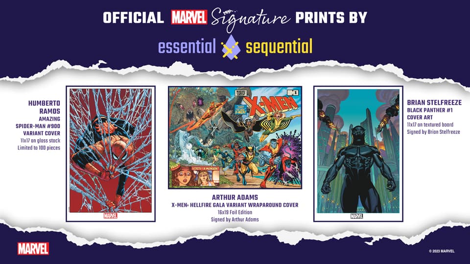 Essential Sequential prints for Spider-Man, X-Men, and Black Panther