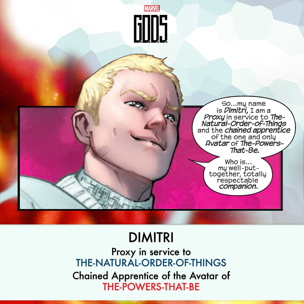 G.O.D.S. #1 panels by Jonathan Hickman, Valerio Schiti, Marte Gracia, and VC's Travis Lanham