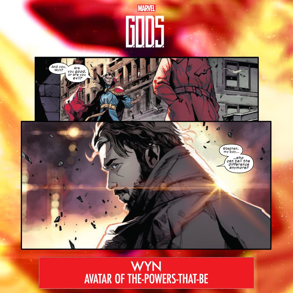 G.O.D.S. #1 panels by Jonathan Hickman, Valerio Schiti, Marte Gracia, and VC's Travis Lanham