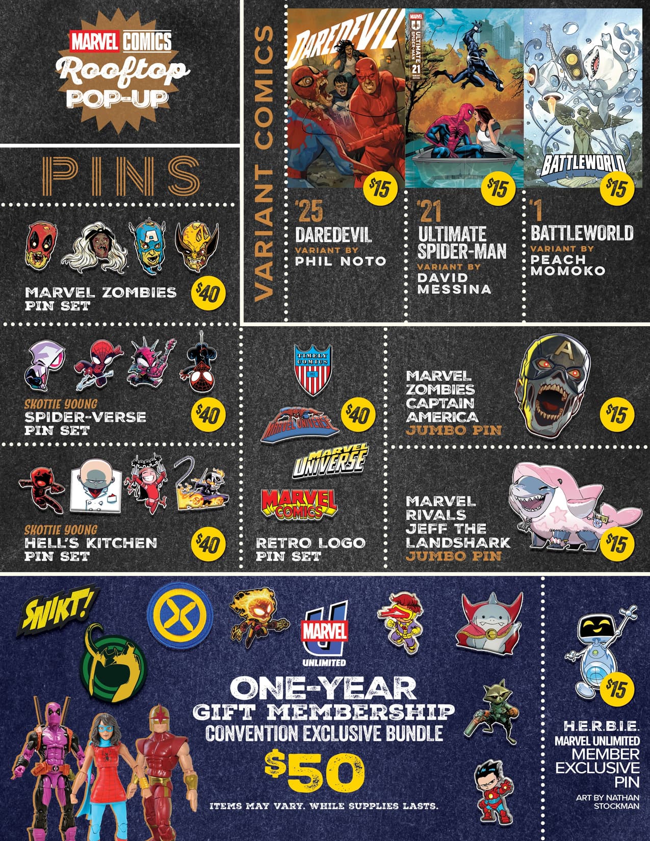 NYCC 2025 Marvel Merch Menu