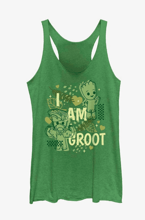 Groot tank top / shop it <a href=https://www.boxlunch.com/product/marvel-i-am-groot-leaf-heart-groot-womens-tank-top/18986427.html>here</a>