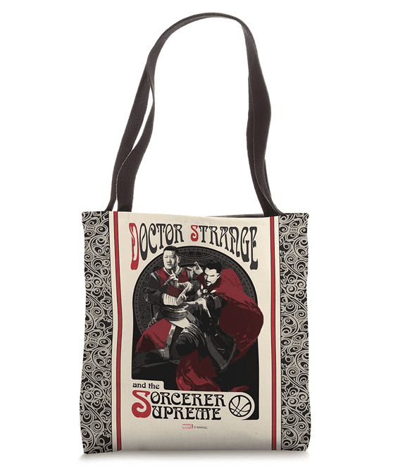 Sorcerer Supreme Tote Bag / shop it <a href=https://www.amazon.com/Marvel-Strange-Multiverse-Madness-Sorcerer/dp/B09QPC9CKQ>here</a>
