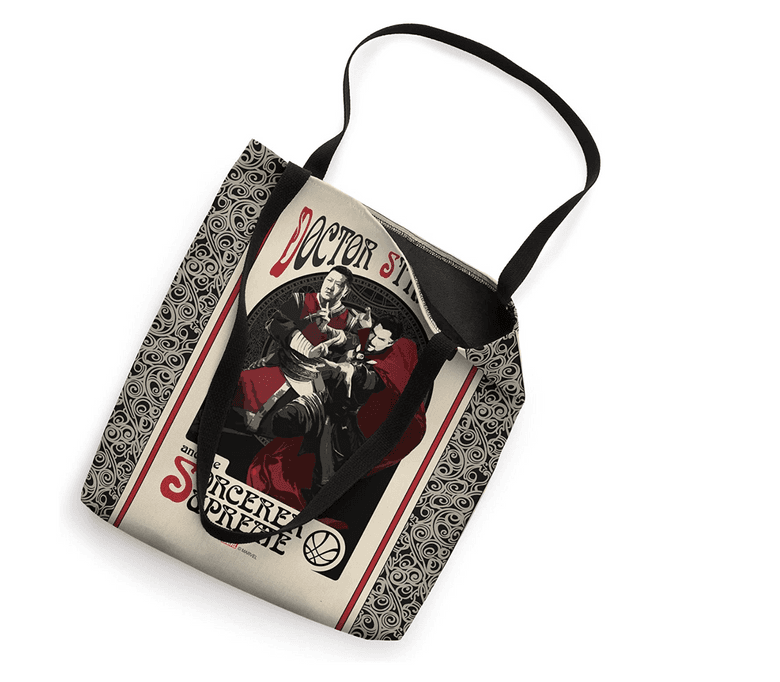 Sorcerer Supreme Tote Bag / shop it <a href=https://www.amazon.com/Marvel-Strange-Multiverse-Madness-Sorcerer/dp/B09QPC9CKQ>here</a>