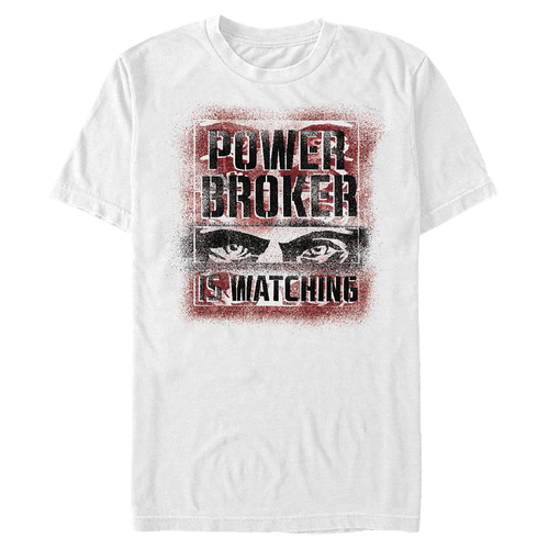 <a href=https://www.hottopic.com/product/marvel-the-falcon-and-the-winter-soldier-power-broker-is-watching-t-shirt/15499836.html>Power Broker is Watching T-Shirt</a> / Hot Topic