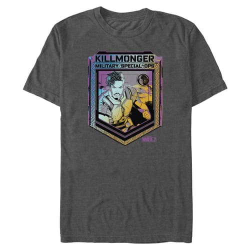 Killmonger Special-Ops T-Shirt  / shop it <a href="https://www.hottopic.com/product/what-if-erik-killmonger-military-special-ops-t-shirt/16870209.htm">here</a>