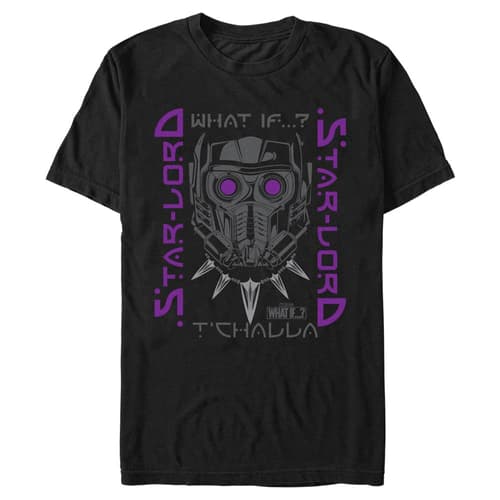 T’Challa Star-Lord Shirt / shop it <a href=https://www.hottopic.com/product/marvel-what-if...-star-lord-tchalla-t-shirt/16642831.html>here</a>