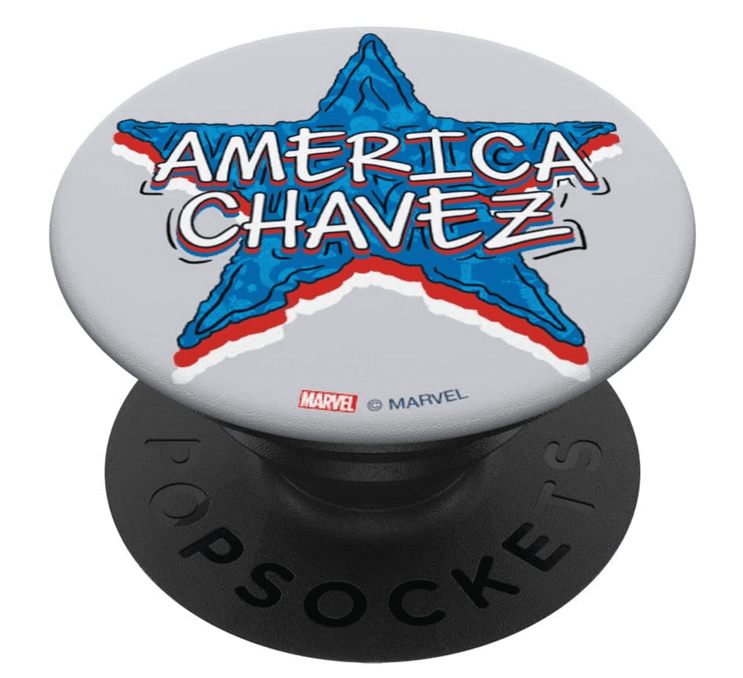 America Chavez Popsocket / shop it <a href=https://www.amazon.com/Strange-Multiverse-Madness-PopSockets-Swappable/dp/B09QPFMSN3>here</a>