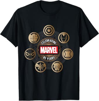 Marvel 85th Anniversary Hero Icons Celebrating 85 Years T-Shirt
