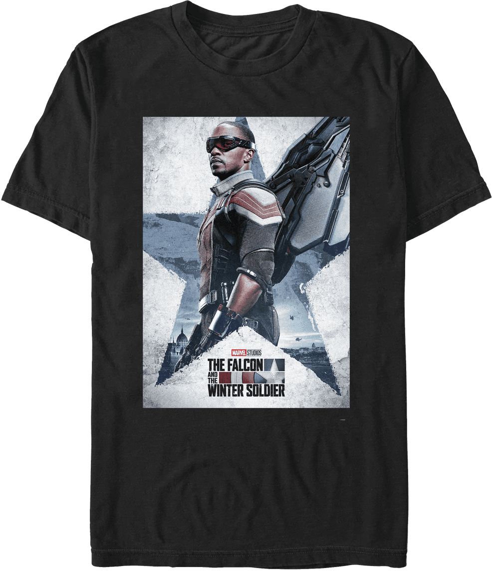 <a href=https://www.hottopic.com/product/marvel-the-falcon-and-the-winter-soldier-falcon-poster-t-shirt/15499856.html>Falcon Poster T-Shirt</a> / Hot Topic